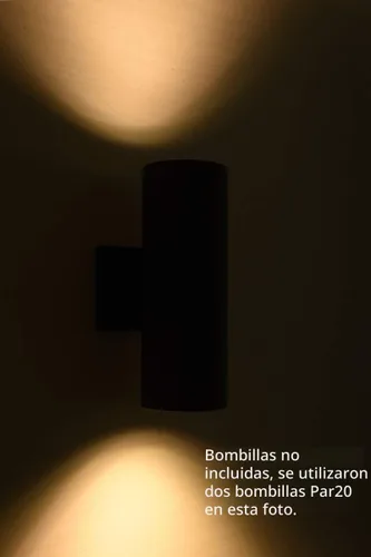 Vista 4 de mirrea Lámpara moderna para porche al aire libre en 2 luces con cilindro de aluminio y cubierta de vidrio templado, aplique de pared impermeable