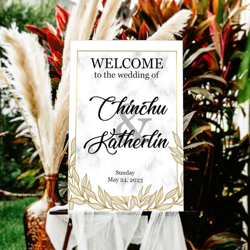 Vista 12 de Generic Letrero de boda, 12 x 18 pulgadas, rectangular, de plástico, personalizado, para celebración, boda, resistente a la intemperie y a la Boda