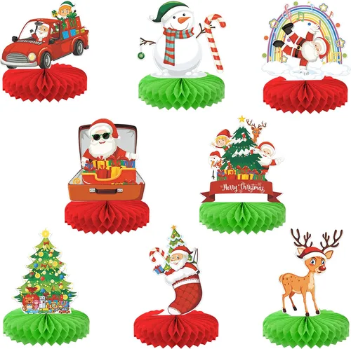 Vista 11 de KatchOn Decoraciones navideñas de panal, paquete de 6 Sombrero de Navidad y árbol de abeja