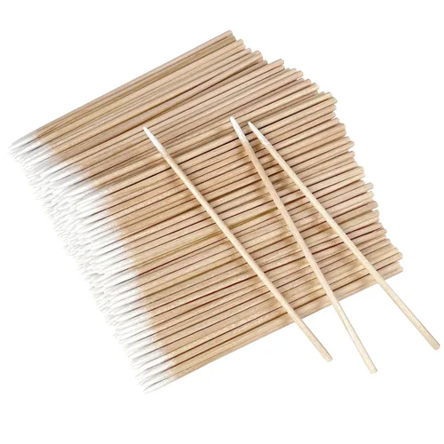 Vista 13 de Eyxformula 1000 unidades de hisopos de algodón puntiagudos, bastoncillos de algodón de 4 pulgadas para microblading con palos de madera, suministros