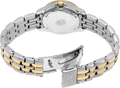 Vista 5 de Reloj analógico Eco-Drive EW1908-59A, para mujer, con bisel de cristal, color plateado, de Citizen