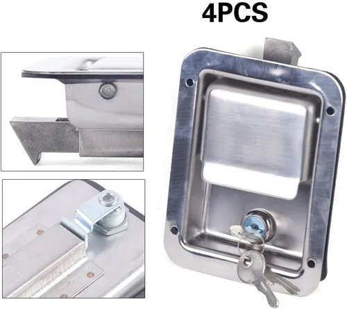 Vista 7 de Cerradura de puerta de automóvil, juego de cerradura y pestillo de puerta de camión, manija de pestillo de puerta de remo de remolque, cerradura