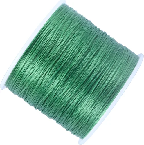 Vista 4 de KONMAY Cuerda elástica de elastano verde militar de 0.024 in, cordón elástico suave para abalorios, 450 yardas para pulseras, collares y fabricación