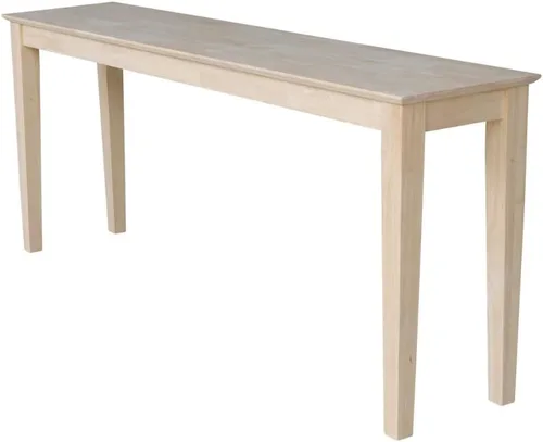 Vista 10 de International Concepts - Mesa consola Shaker, 48 pulgadas de largo, madera de parawood maciza, sin terminar