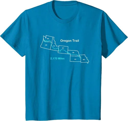 Vista 32 de Route Map of The Oregon National Historic Trail T-Shirt Asphalt Grey