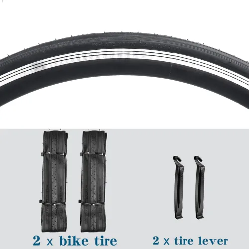 Vista 2 de Paquete de 2 neumáticos de bicicleta 700x23C plegables para bicicleta de carretera
