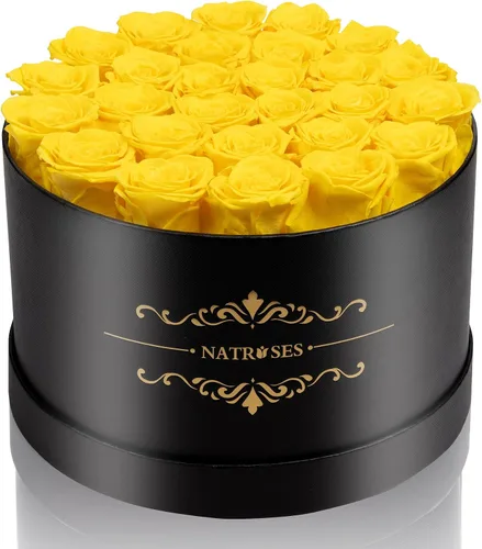 Vista 22 de 27 rosas preservadas en una caja de flores para entrega, regalos