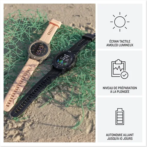 Vista 3 de Garmin® Descent™ G2, Watch-Style Dive Computer, Bright AMOLED Display, Multiple Dive Modes, Health and Wellness Features, Black with Black Band