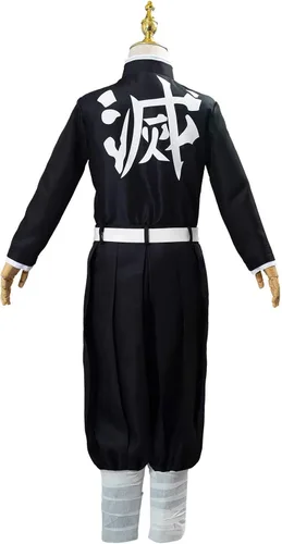 Vista 5 de Agatsuma Zenitsu - Disfraz de capa para niños disfraz de cosplay de Halloween kimono bata de anime uniforme
