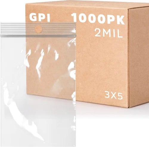 Vista 24 de GPI - Bolsas de plástico transparente con cremallera de 3" x 4", 100 unidades, bolsas de polietileno resistentes de servicio pesado de 4 mil