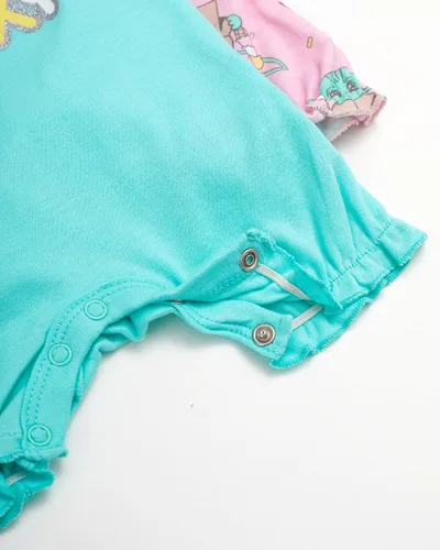 Vista 6 de STAR WARS Paquete de 2 pantalones cortos de manga con volantes para bebé, paquete de 2 unidades - Baby Yoda Baby Body - Ropa para niñas