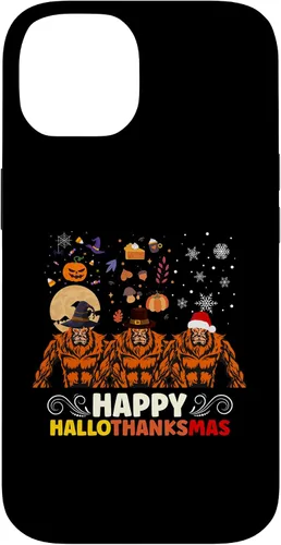 Vista 4 de iPhone 16 Halloween Thanksgiving Christmas Hallothanksmas Bigfoot Case