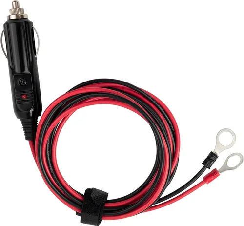 Vista 7 de Enchufe de cigarrillos macho a macho de 16 AWG 15 A, cable de carga con luces LED (3 pies)