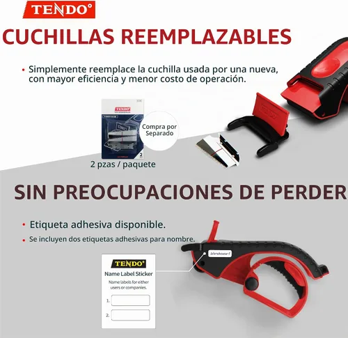 Vista 8 de Dispensador de cinta de embalaje resistente, pistola de cinta inteligente: TENDO° Essential Line - Dispensador ergonómico de cinta para cinta de 2