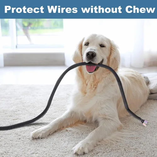 Vista 4 de BUSOHA Cubiertas de alambre para cables – Protectores de cable de 26 pies de mascotas no masticable 1/2 pulgada flexible de gestión de cables