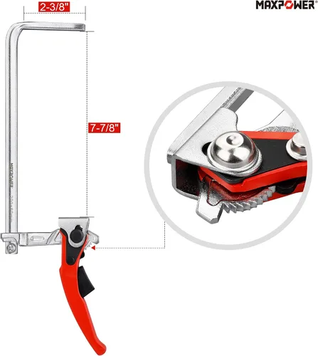 Vista 2 de MAXPOWER Abrazadera de mesa de trinquete, abrazadera de liberación rápida para MFT y sistema de riel guía, abrazadera de barra con capacidad de 7