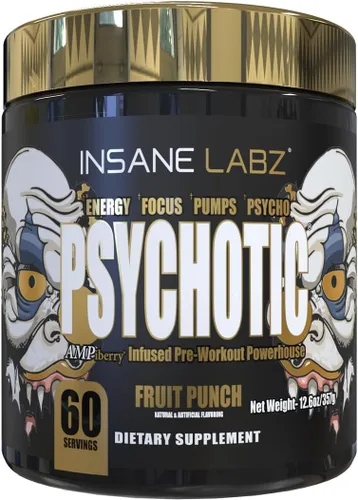 Vista 9 de Insane Labz Psychotic Gold, polvo de preentrenamiento altamente estimulante, concentración y energía de extrema duración, bombeo muscular