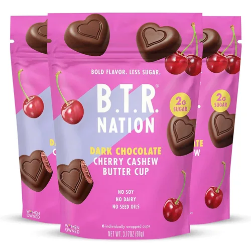 Vista 7 de B.T.R. Nation - Tazas de mantequilla de almendras de chocolate oscuro