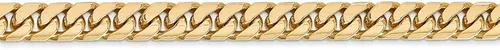 Vista 2 de Collar de cadena cubana de oro amarillo de 14 quilates de 0.197in, con cierre seguro de mosquetón, Metal