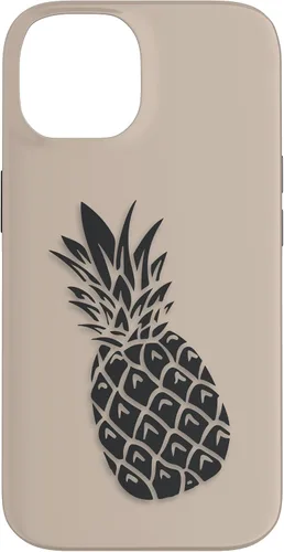 Vista 4 de Black Dark grey Pineapple on Tan beige for Pineapple lovers Case for iPhone 16
