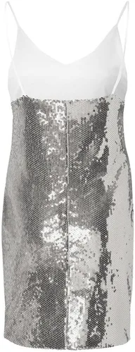 Vista 4 de Vestido de viaje para mujer, sin mangas, sexy, con lentejuelas, cuello en V, falda con tirantes, faldas de verano para mujer, vacaciones