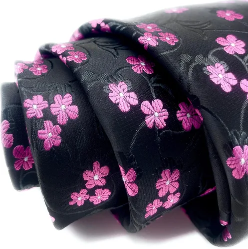 Vista 3 de Scott Allan Collection Corbatas florales para hombre - Corbata de flores tejida jacquard
