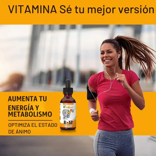 Vista 4 de Gotas líquidas complejas de vitamina B con rápida absorción, vitaminas complejas líquidas súper B B2, B3, B5, B6 y B12 - Impulso de energía natural