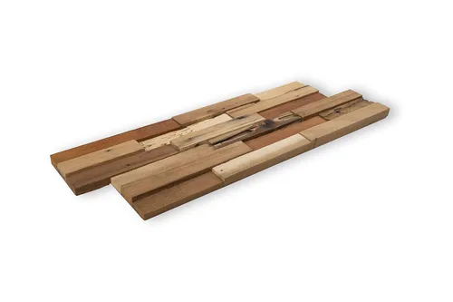 Vista 6 de WoodyWalls - Paneles de pared de madera de granero recuperada en 3D, instalación de pegamento y clavos, juego de 10 paneles premium