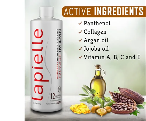 Vista 3 de Queratina brasileña con aceite de argán, para cabello seco y dañado, solo uso profesional (16 onzas líquidas).