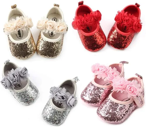 Vista 2 de KIDSUN Zapatos Mary Jane para bebés y niñas, suela de goma antideslizante, zapatillas de ballet para vestido de princesa, zapatos de boda, zapatos
