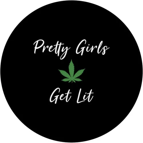 Vista 3 de Pretty Girls Get Lit Cute 420, Cute Weed - PopSockets Grip and Stand for Phones and Tablets