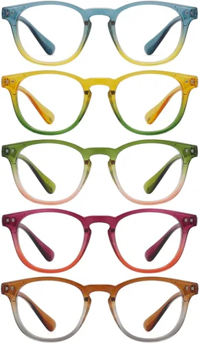 Vista 7 de LUR Gafas de lectura paquete de 5 lectores de moda para mujer (uno para cada color)