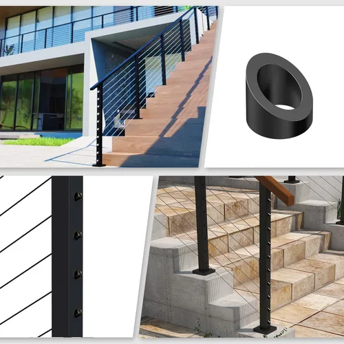 Vista 7 de Dawn Railing Arandela biselada de ángulo de 33 grados de 3/8 pulgada 10mm, paquete de 20 T316 arandelas angulares de acero inoxidable para kit