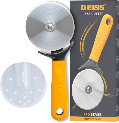 Vista 10 de Deiss Lux - Cortador de pizza resistente con cortador de ruedas, rueda de acero inoxidable afilada y suave con mango antideslizante de fácil agarre