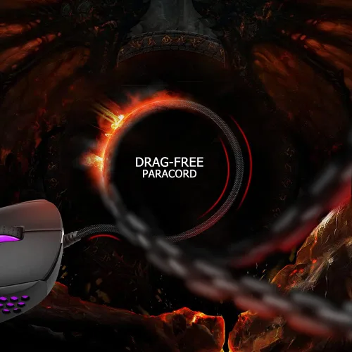 Vista 4 de MARVO G961 Honeycomb Gaming Mouse 6 Programmable Buttons RGB Backlight Macro Customization 12000 DPI Optical Sensor Lightweight Drag-free Soft