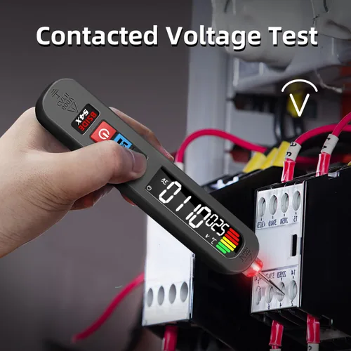 Vista 2 de BSIDE Probador de voltaje recargable Detector de voltaje sin contacto con medición de voltaje de CA en contacto, probador de temperatura ambiental
