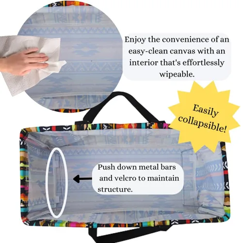 Vista 348 de NGIL Bolsa de comestibles reutilizable extra grande plegable de gran tamaño para comestibles, almacenamiento, picnic, playa, Estampado