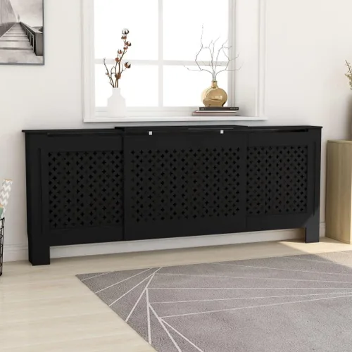 Vista 19 de 2 piezas de MDF para el hogar, calentador de sala de estar, soporte lateral para calefacción, cubierta de radiador, estante de gabinete de Blanco