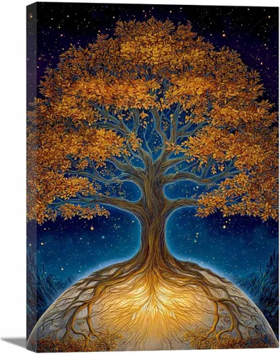 Vista 13 de VOCBAN Naturaleza árbol de la vida imágenes abstractas lienzo pintura grande moderno lienzo arte de pared árboles coloridos sala de estar decoración