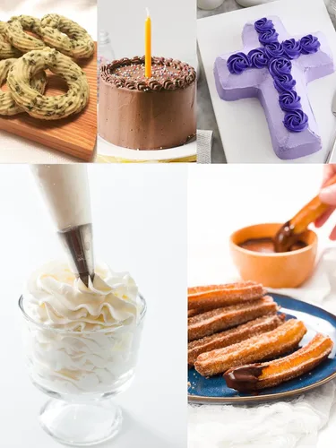 Vista 2 de Juego de 3 puntas de tubería 1M, punta de estrella de 1M para decoración de pasteles