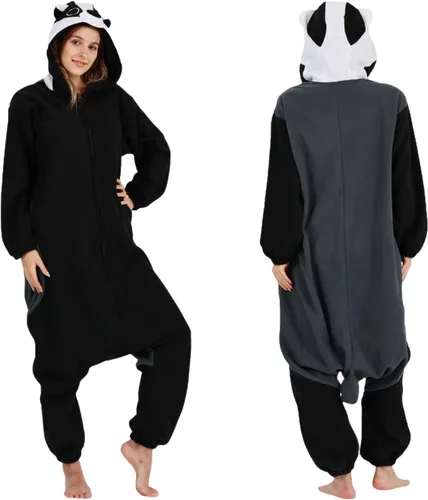 Vista 2 de SimZoo Adult Animal Onesie Pajamas, Men and Women's Animal Cosplay Costume Sleepwear, One-Piece Unisex Homewear