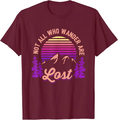 Vista 12 de Not All Who Wander Are Lost Vintage Mountains - Camiseta de senderismo, Negro, S