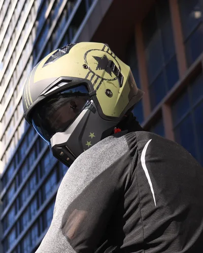 Vista 7 de ILM Medio casco de motocicleta de cara abierta 3/4 para hombres y mujeres, casco retro vintage con visera para ciclomotor, ATV, crucero, scooter