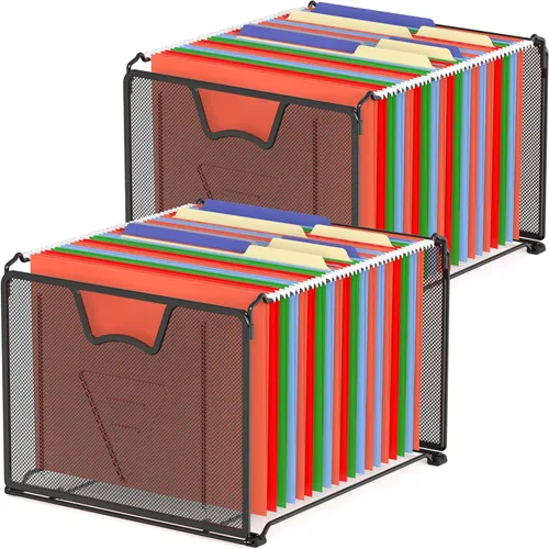 Vista 8 de Organizador de malla para archivos colgante de SimpleHouseware, color negro