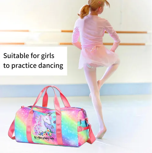 Vista 5 de BTOOP Bolsa de viaje para niñas niños gimnasio deportes mujer entrenamiento viaje bolsa de semana con compartimento para zapatos y bolsillo mojado