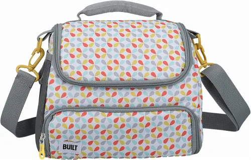 Vista 16 de BUILT Lonchera térmica con diseño "The Mindful", poliéster, gris/rosa pálido, 7.3 x 10.6 x 8.3 in