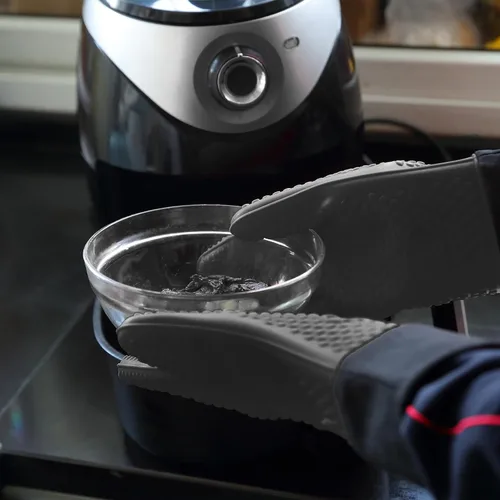 Vista 7 de UNCO - Guantes de silicona resistentes al calor, grises, guantes de horno de silicona