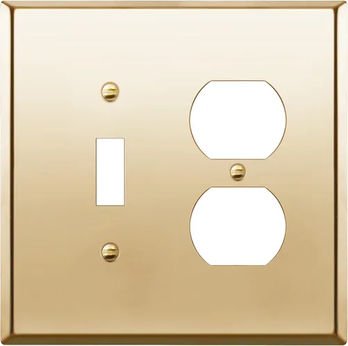 Vista 19 de ENERLITES Placa de pared de metal para combinación de interruptor de palanca y receptáculo dúplex, cubierta de salida de acero inoxidable 201