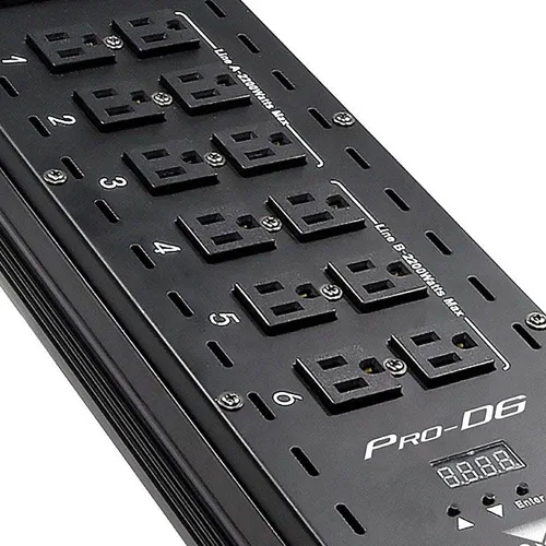 Vista 4 de CHAUVET DJ Pro-D6 DMX-512 Dimmer/Switch Pack (6 canales) Controladores de luz LED, NEGRO Black housing for stage lighting rigs, powers par cans
