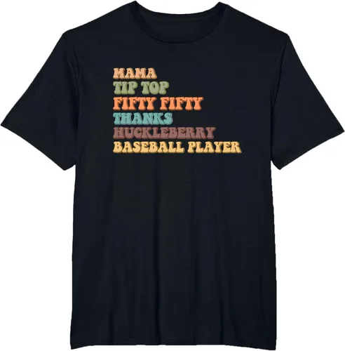 Vista 33 de Mama Tip-Top Fifty Fifty Thanks Huckleberry - Camiseta de béisbol, Negro